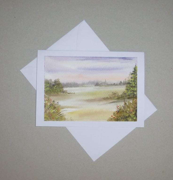 hand painted landscape greetings card ( ref FA 194 G1 )