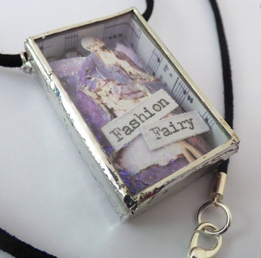 Fashion Fairy necklace pendant shadow box 3D