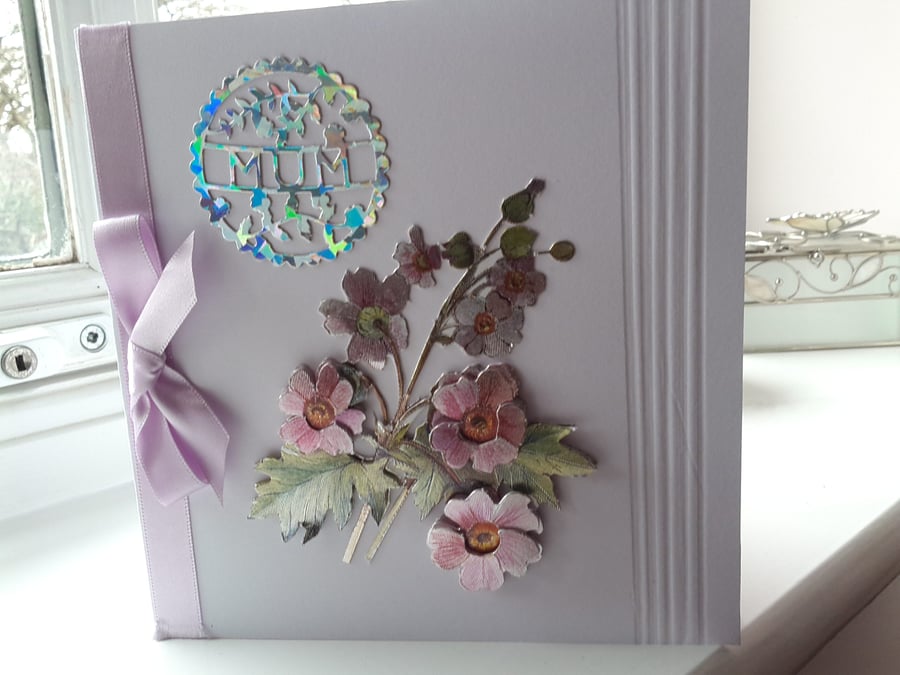 Spray flower card for Mum