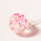 Cherry Blossom Dewdrop Necklace, Real Flower Jewelry, Flower Necklace