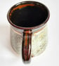 Mug Patterned Brown Glazed  - Hand Thrown Stoneware Ceramic Mug  - Image 4