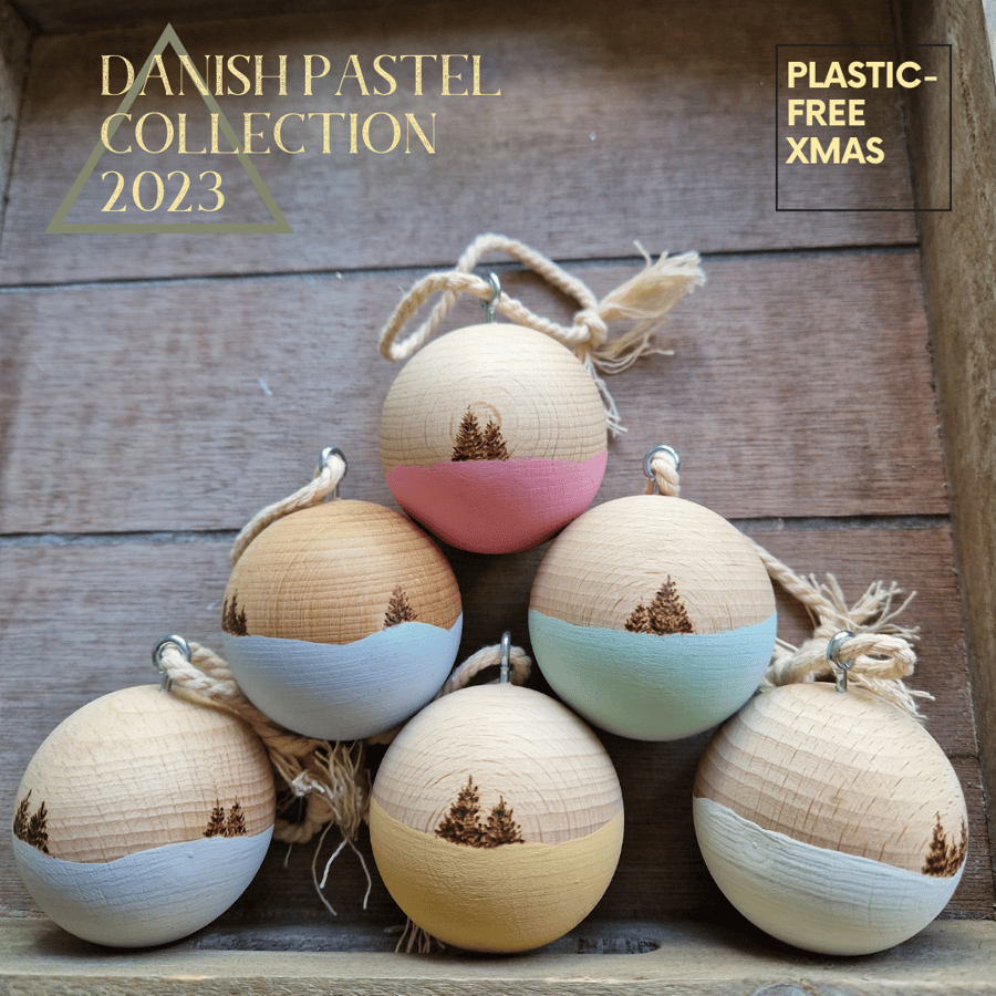 Pastel Bauble Set, Danish Pastel decor, Colourful Tree Decorations
