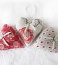 SET OF 3 LAVENDER BAGS - HEART SHAPED HAND EMBROIDERED - Image 1