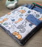 A5 sketchbook or notebook with fabric cover, cat design - Image 4