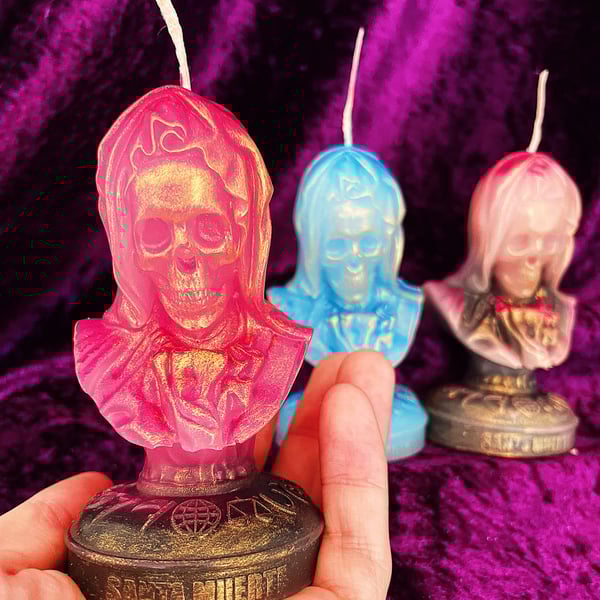 Santa Muerte Bust Candle 
