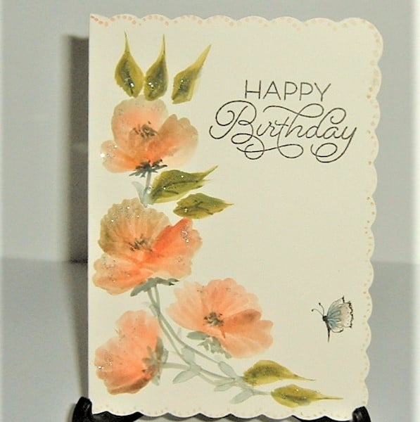 hand painted original floral birthday card ( re... - Folksy