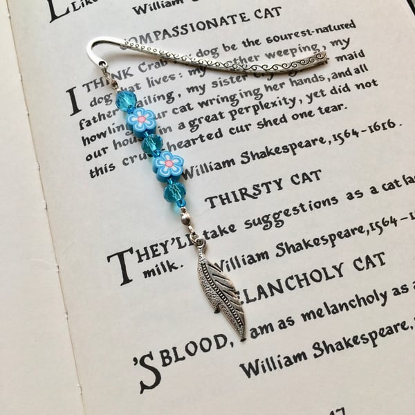 Turquoise Flower Bookmark, Gift for Her, Mothers Day