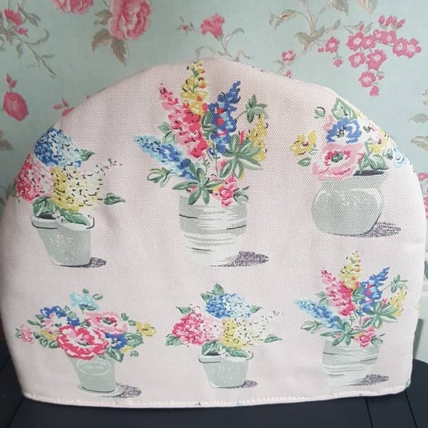 Tea cosy made in Cath Kidston flowerpots fabric