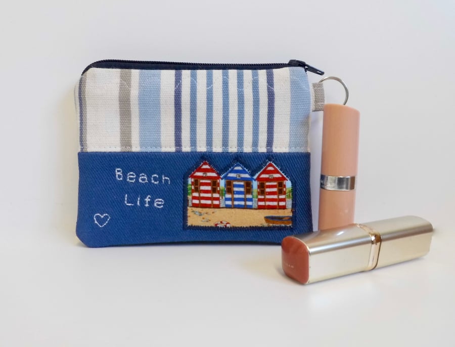 Beach life coin purse with beach huts