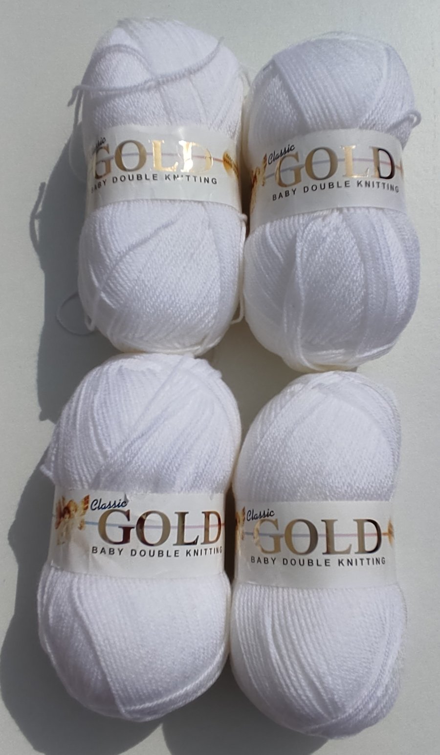 White Baby DK Yarn - Classic Gold by Woolcraft