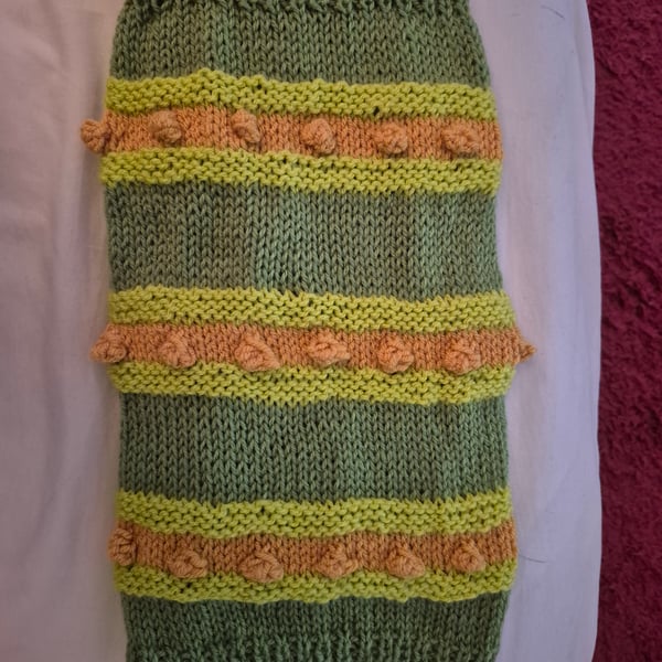 Hand knitted dog coat 