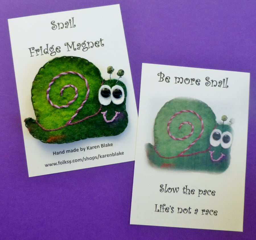 Snail Fridge Magnet 'Green'