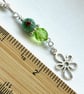 Beaded journal planner charm with green silver beads, clip on bag charm  - Image 5