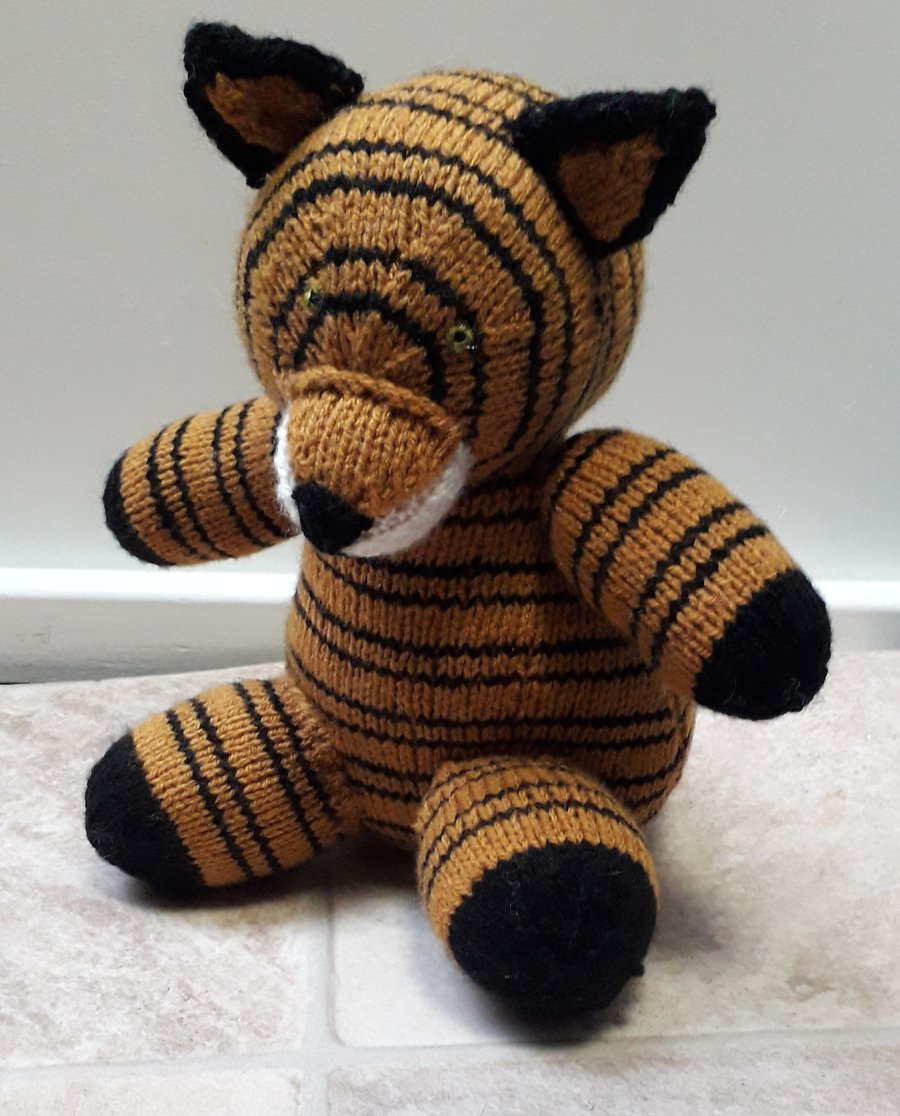 Hand knitted toy Tiger