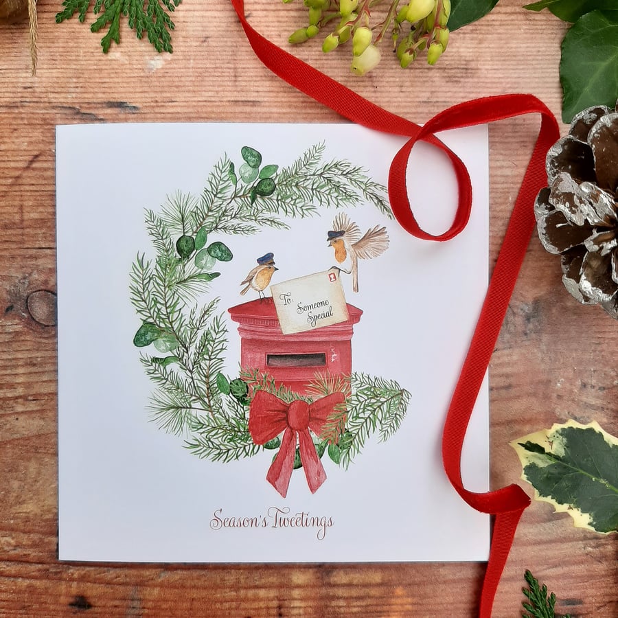 Season's Tweetings Recycled Wreath Cards