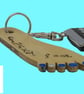 Funky Foot key fob in Birch plywood with blue nails– SKU-FF1 - Image 3