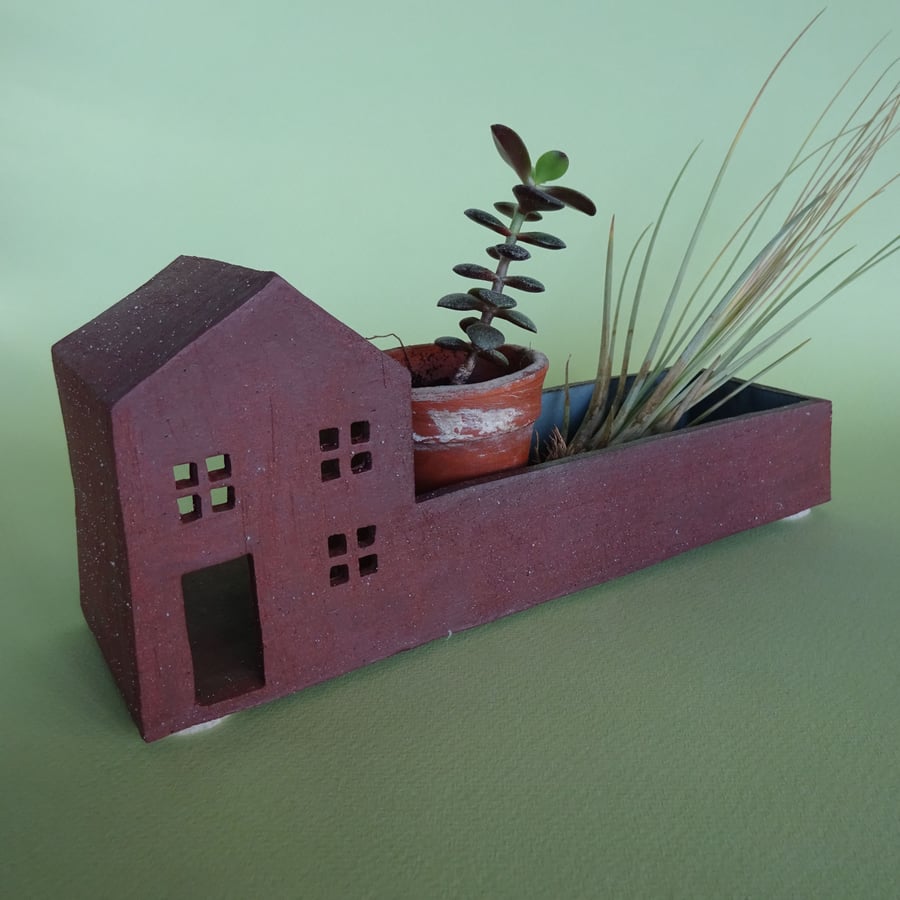 Ceramic house, air plant dish, change tray, tea light, bonsai planter