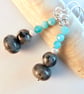 Amazonite And Larvikite Earrings With Sterling Silver - Handmade In Devon - Image 6