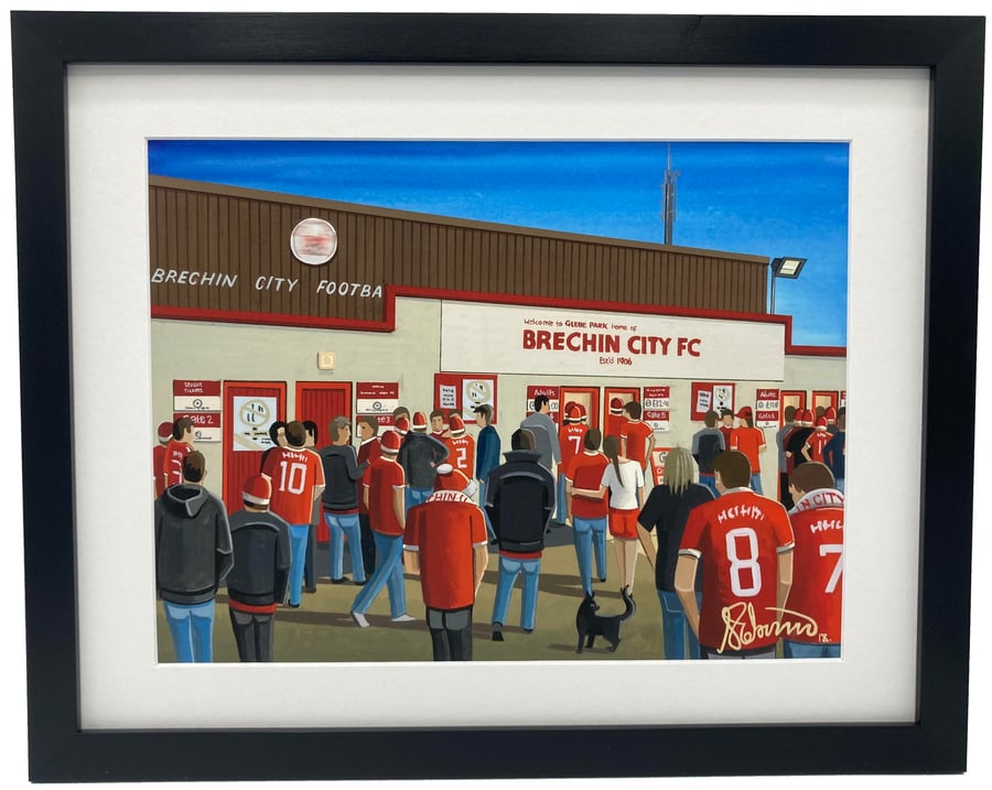 Brechin City F.C, Glebe Park Stadium. High Quality Framed Art Print