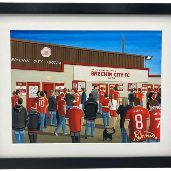 Brechin City F.C, Glebe Park Stadium. High Quality Framed Art Print