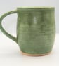 Large stoneware pottery mug finished in a sage green satin glaze - Image 1