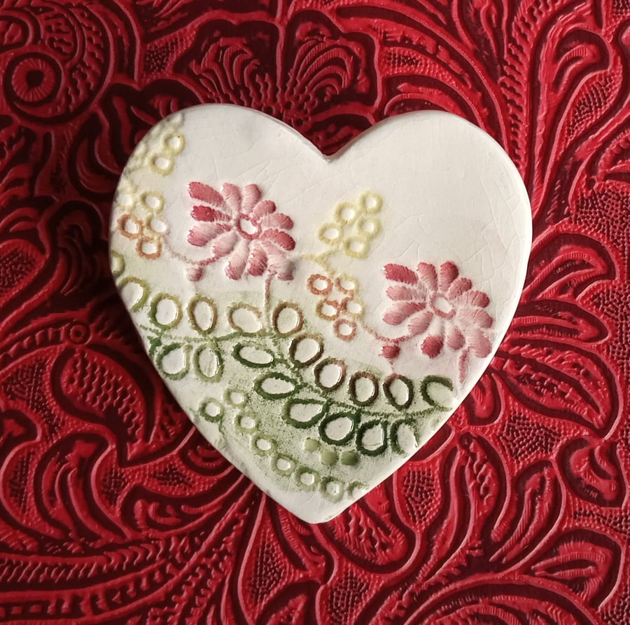 wildflower ceramic brooch