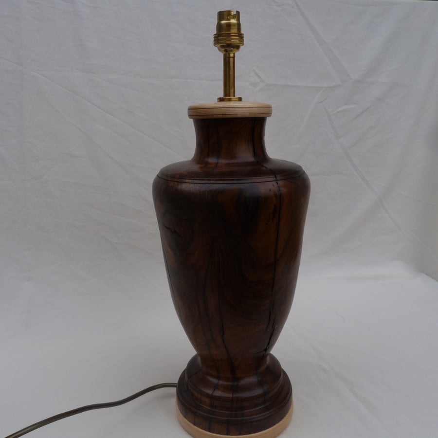 Walnut Table Lamp, From One Piece Of Wonderful Walnut