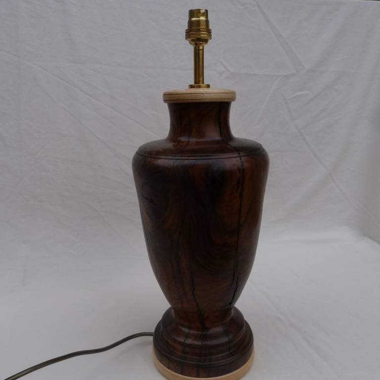 Walnut Table Lamp, From One Piece Of Wonderful Walnut