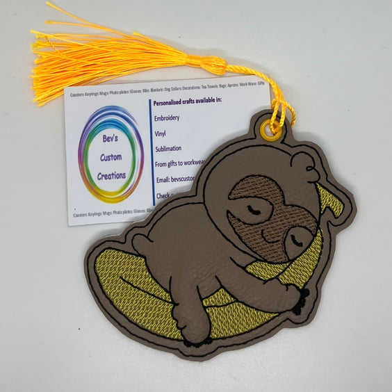 Sloth Embroidered Bookmark, 