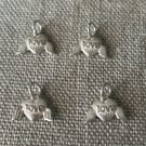 Sterling silver heart charms for jewellery making