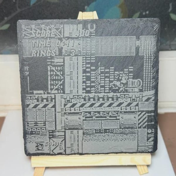 Sonic The Hedgehog Chemical Plant Zone Laser Etched Coaster