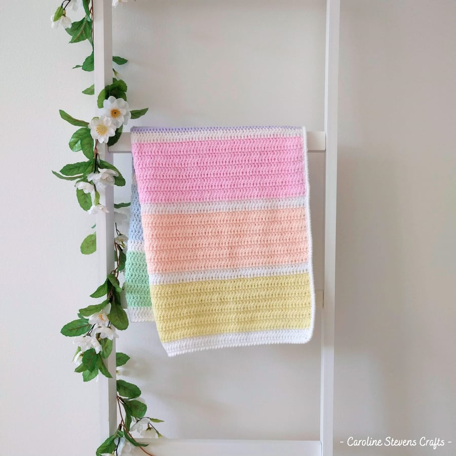 Crochet baby blanket - Multicoloured (design 1)