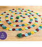 Felt circle confetti garland handmade from wool blend felt - Image 5