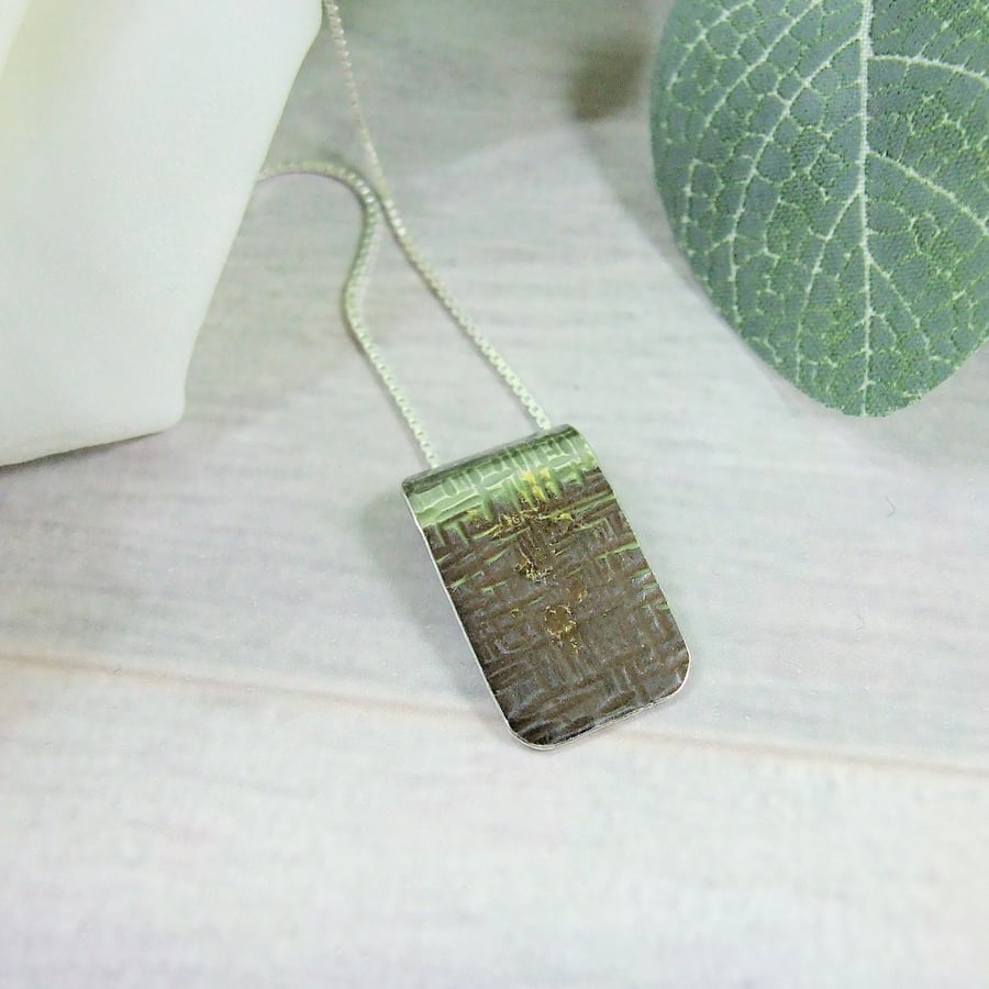 Silver & Gold Textured Pendant