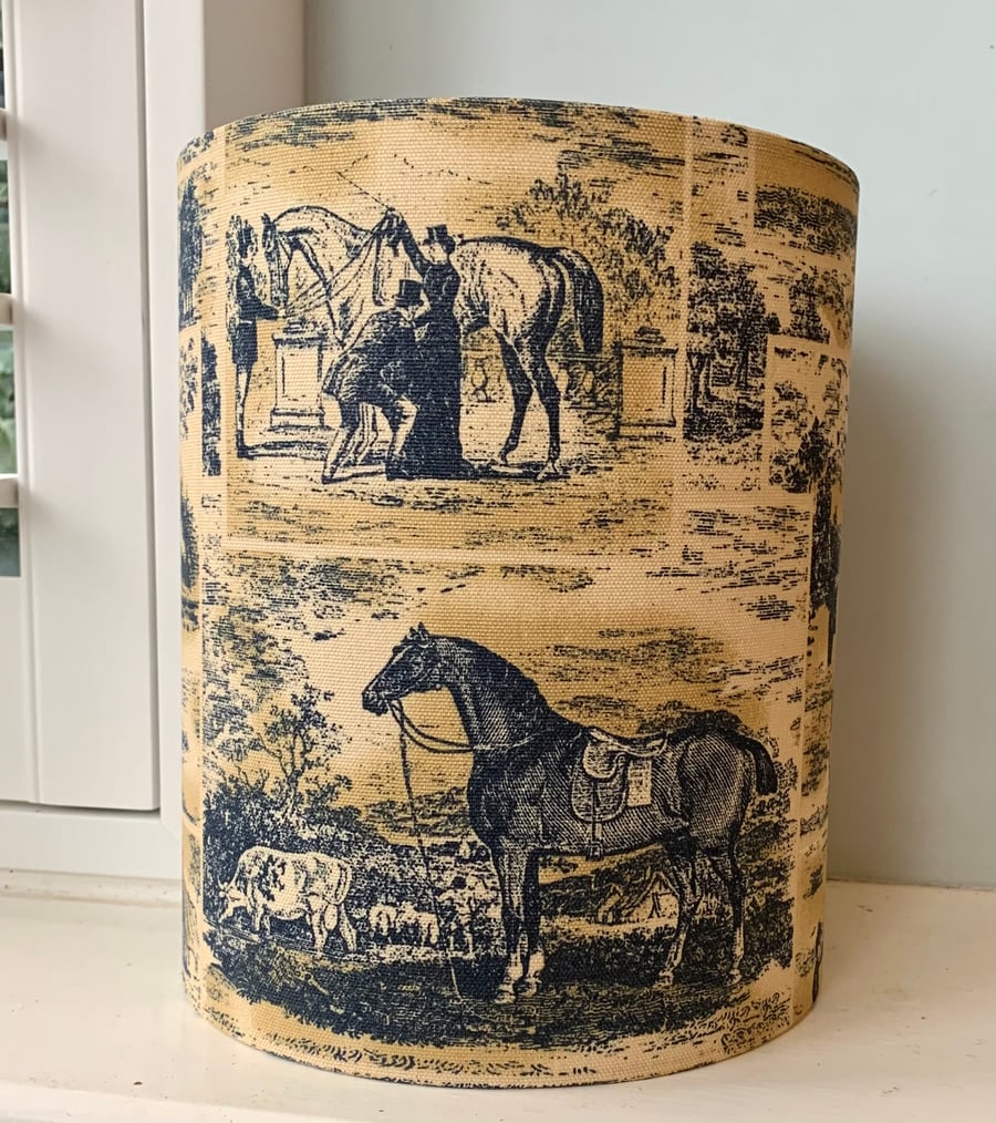 Lovely Vintage Style ' Polo Parade ' Horse and Rider horse Lampshade option .