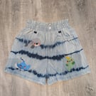 Upcycled Handstitched Aquatic Animal Shorts Age 10