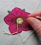 Hellebore mini hoop, handmade embroidered hanging decoration - Image 7