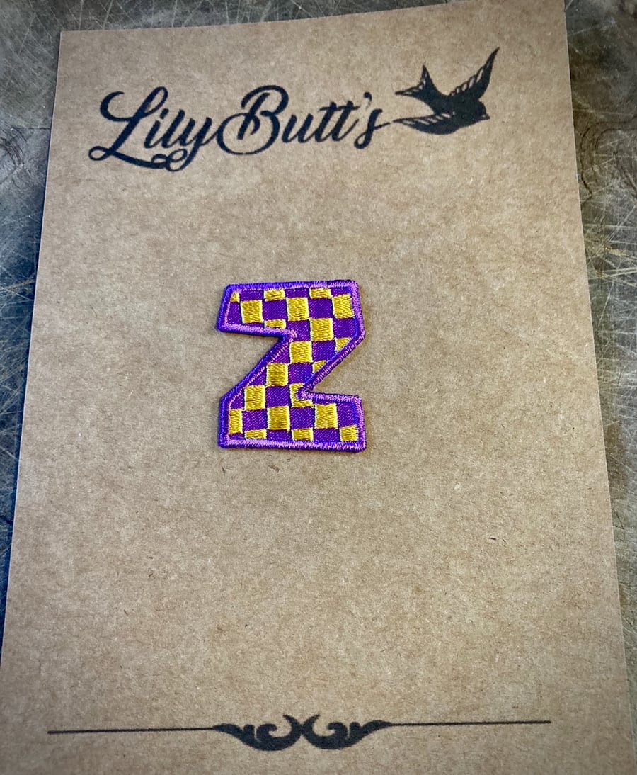 Embroidered Iron on Patch -  Letter Z - 3cm x 2.5cm