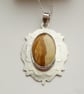 Picture Jasper Pendant Sterling Silver Hallmarked - Image 1
