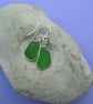 Green sea glass earrings - Image 2
