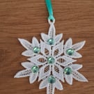 Stunning Embroidered Snowflake hanging decoration