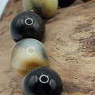 Saturn Cruise. Gold and Blue Tigereye, Golden Sheen Obsidian Stone Bracelet