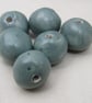 6 Medium Sage Green Glazed Clay Beads - Image 2