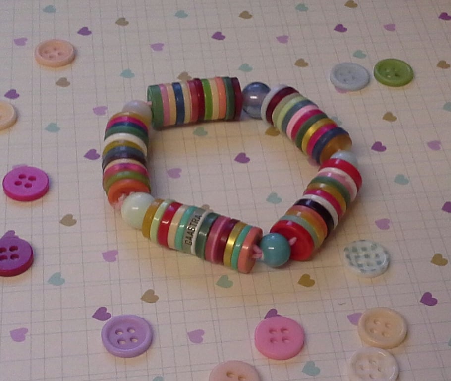 Multi Coloured Button Bracelet