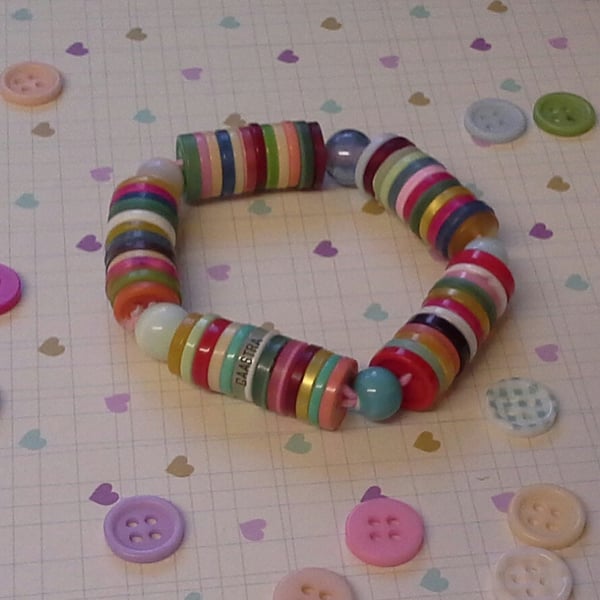 Multi Coloured Button Bracelet