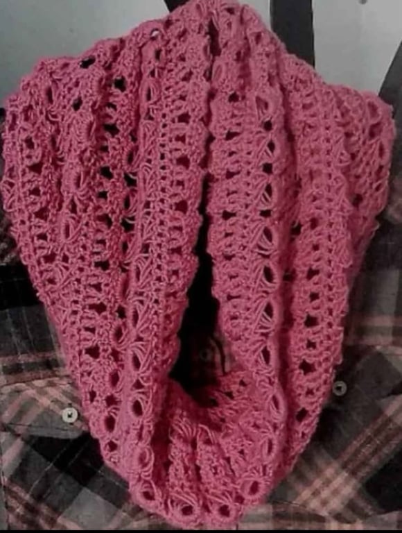 Pink Crochet Scowl Scarf