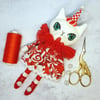 Festive White Cat Art Doll