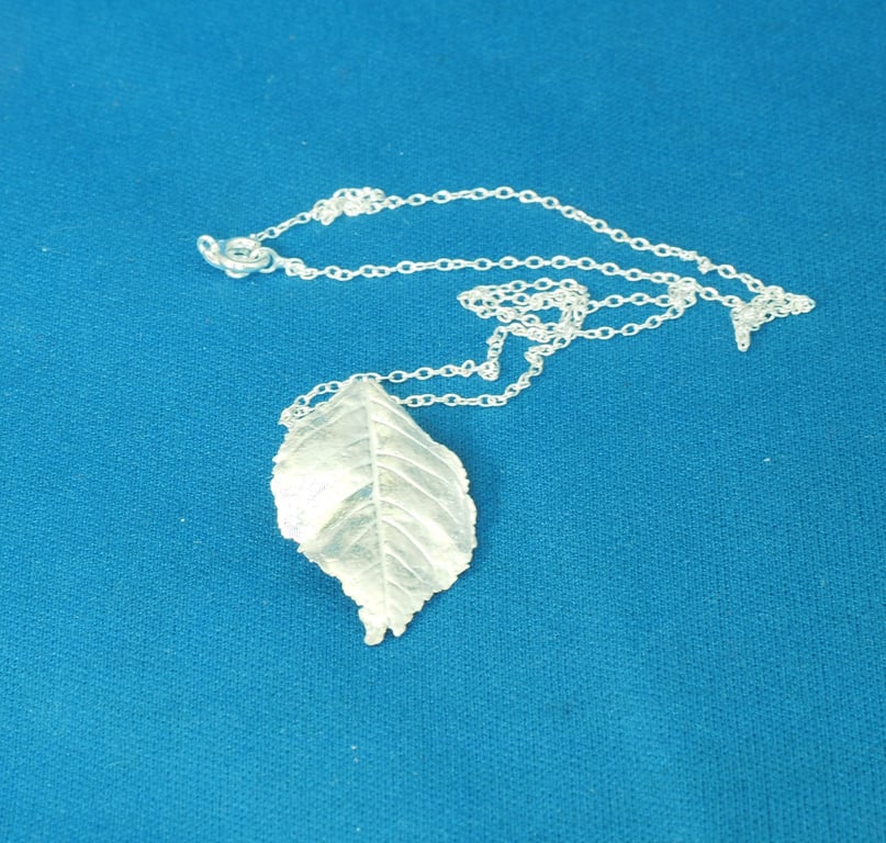 Silver Alder Leaf Pendant