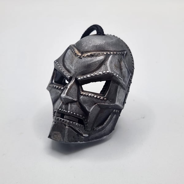 Dr. Doom Mask Rear View Mirror Charm 3D Printed Hand-Painted Car Accessory
