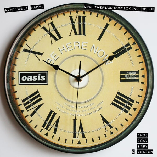 Oasis – Be Here Now CD Art – 12inch LP Vinyl Record Wall Clock